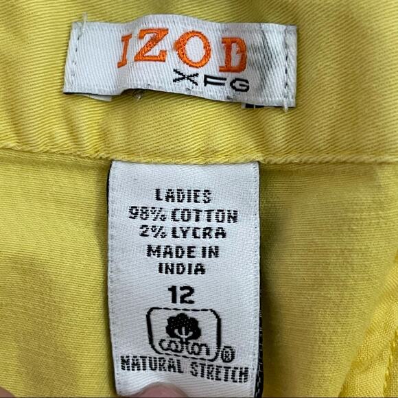IZOD XFG yellow wide leg cropped pants size 12 - Picture 6 of 7